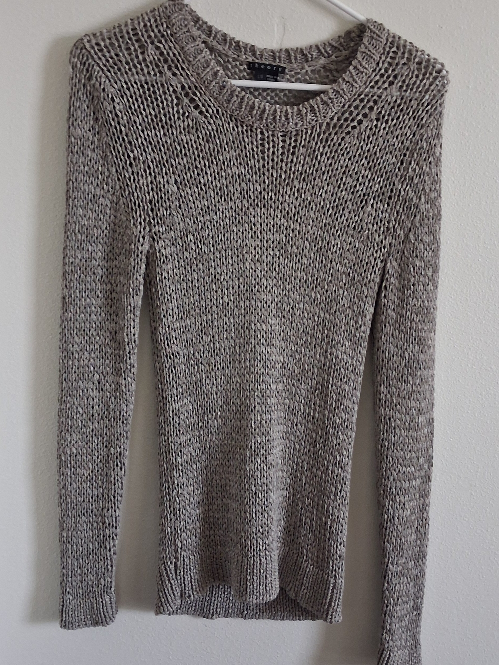 Light Taupe Knit Crewneck Sweater - Women